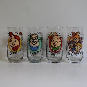 Set of 4 Vintage Glasses Alvin and The Chipmunks
